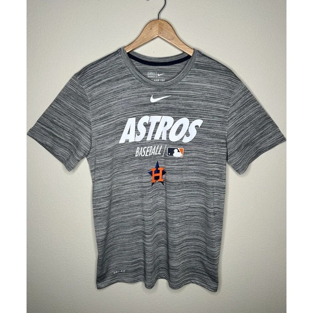 Nike Dri Fit Mens Large Heather Gray Houston Astros Authentic Practice Shirt